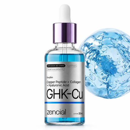 Sérum GHK-CU con péptidos de cobre |colágeno y ácido hialurónico.