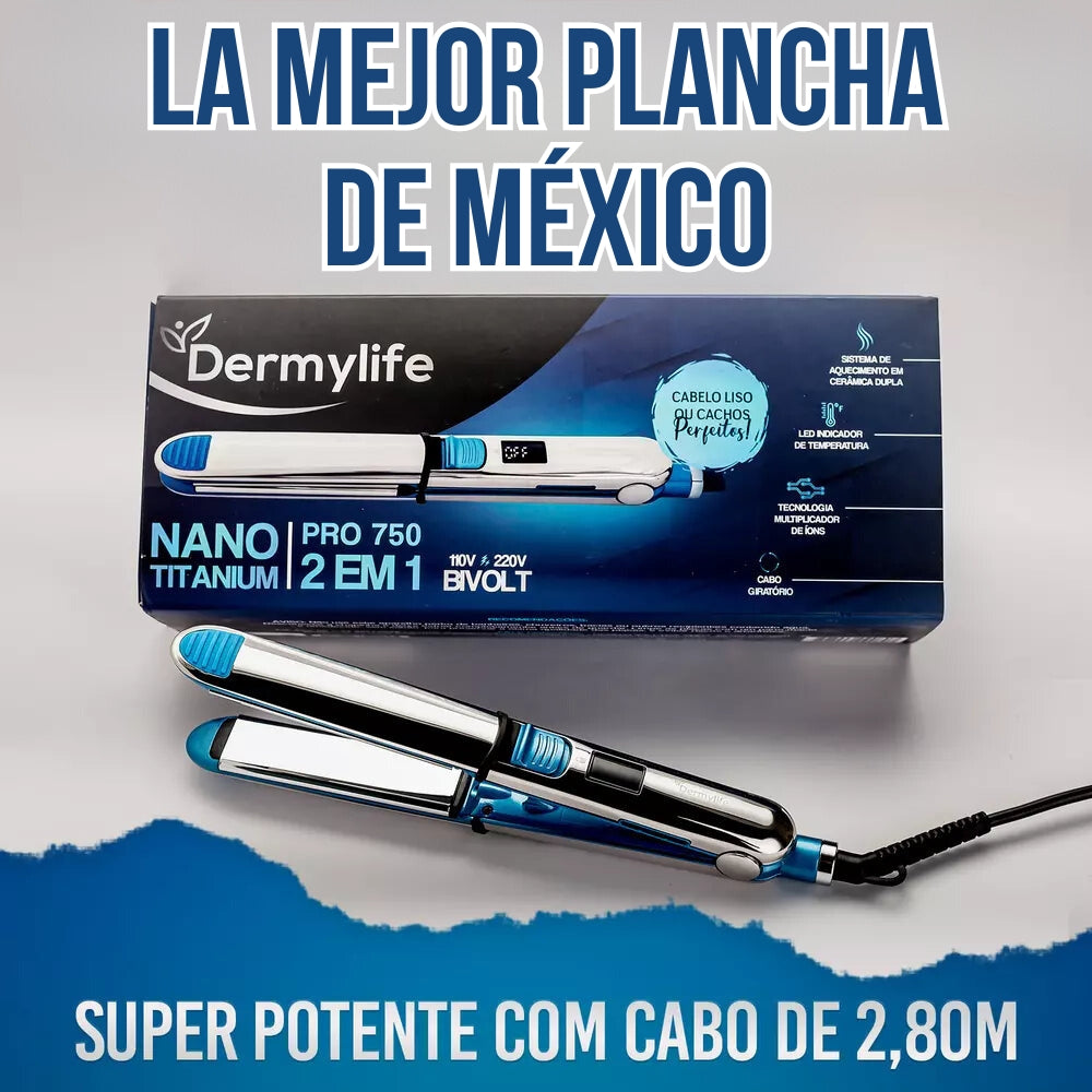 Plancha Nano Titanium Pro750 - Profesional - 2 en 1 - Original