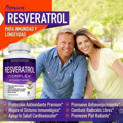 Resveratrol 1800mg | Antioxidante Natural para Energía, Juventud y Bienestar
